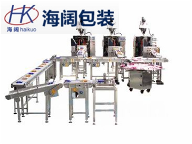 全自動(dòng)編織袋包裝機(jī)組(小包平放，單倉(cāng))